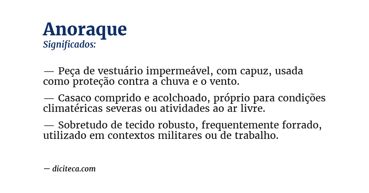 Significado de anoraque