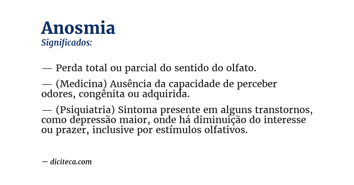 Significado de anosmia