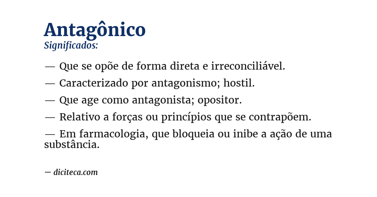 Significado de antagônico