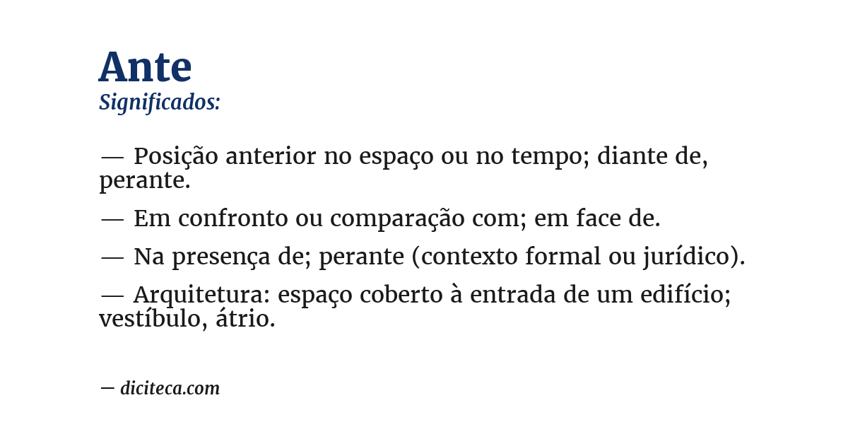 Significado de ante