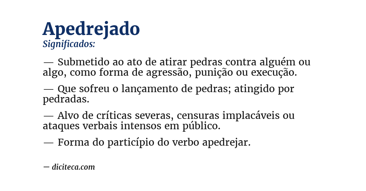 Significado de apedrejado
