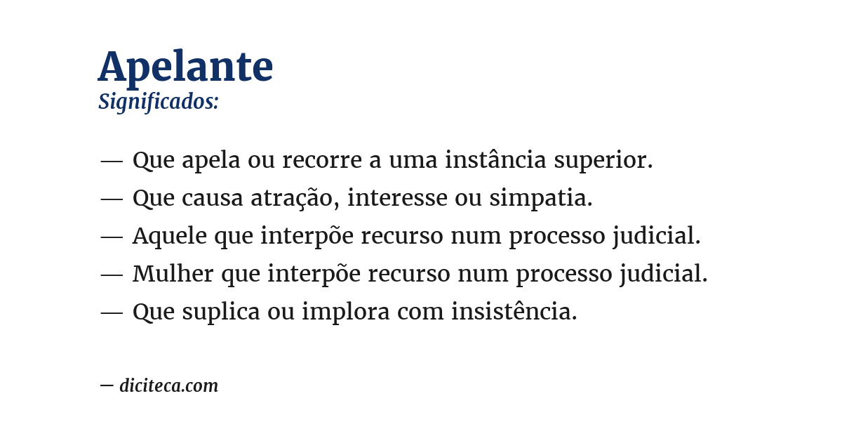 Significado de apelante