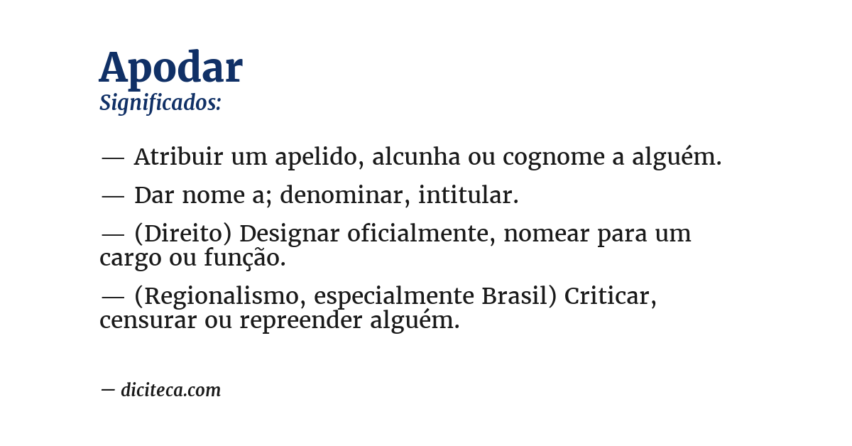 Significado de apodar