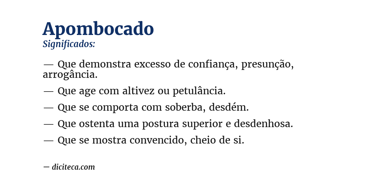 Significado de apombocado