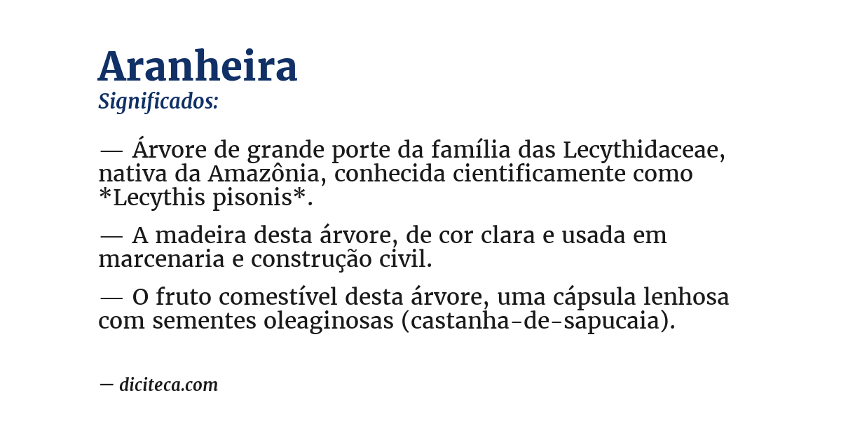 Significado de aranheira