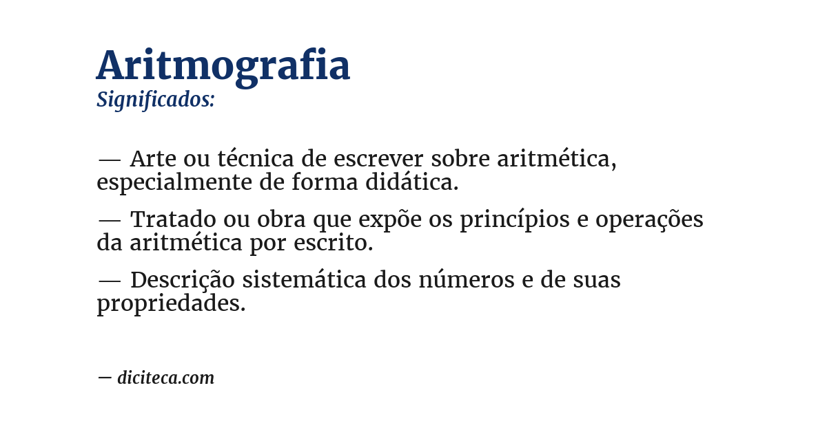 Significado de aritmografia