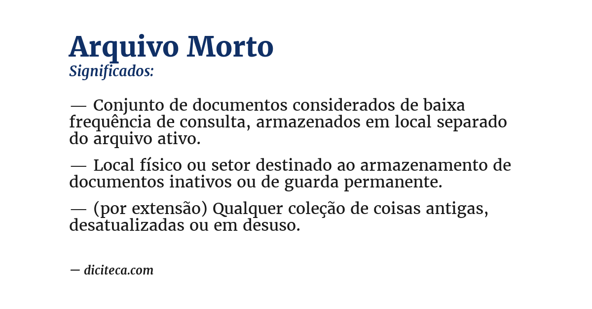 Significado de arquivo morto