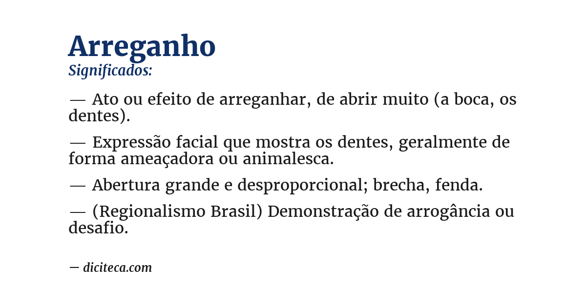 Significado de arreganho