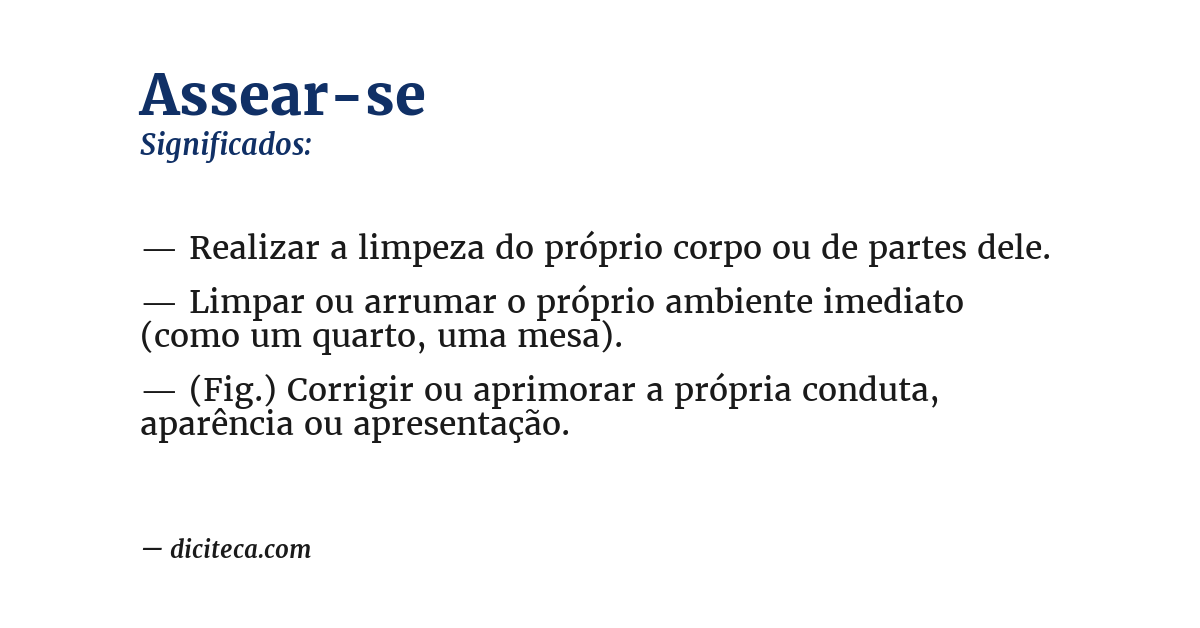 Significado de assear-se