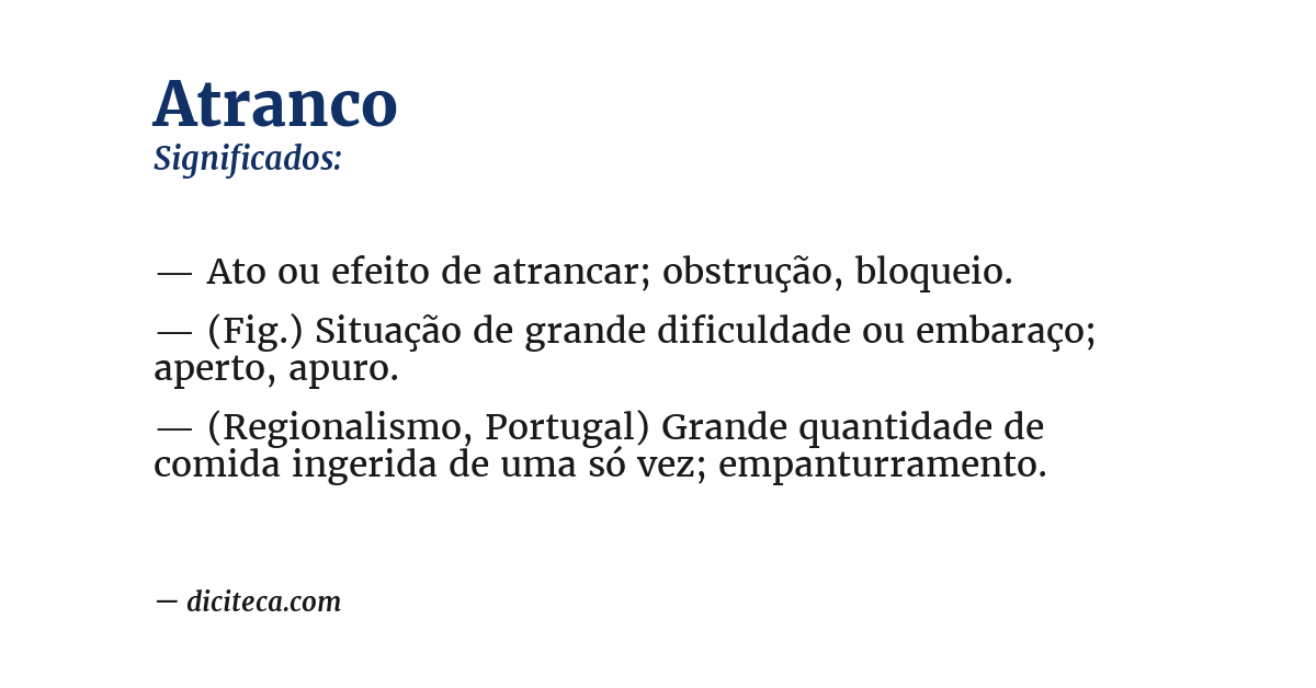 Significado de atranco