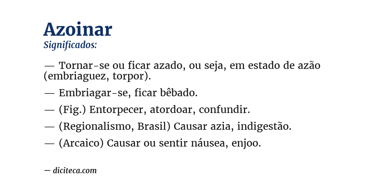 Significado de azoinar