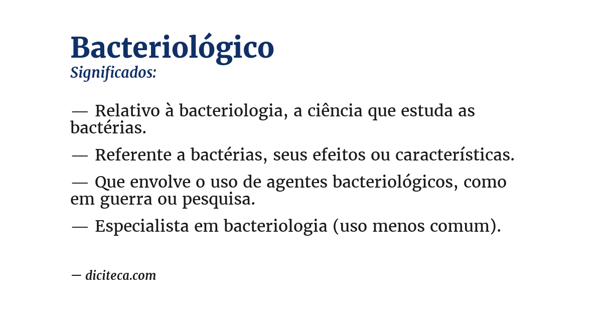 Significado de bacteriológico