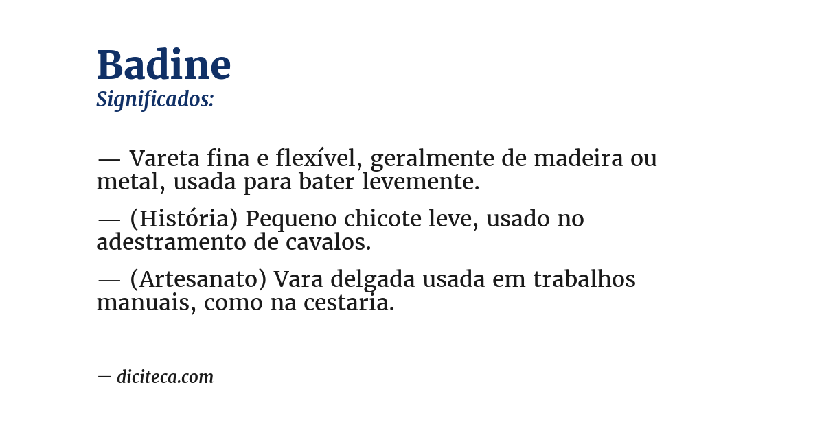 Significado de badine