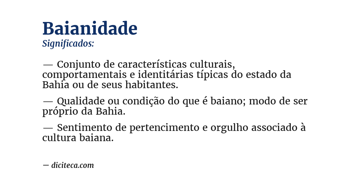Significado de baianidade