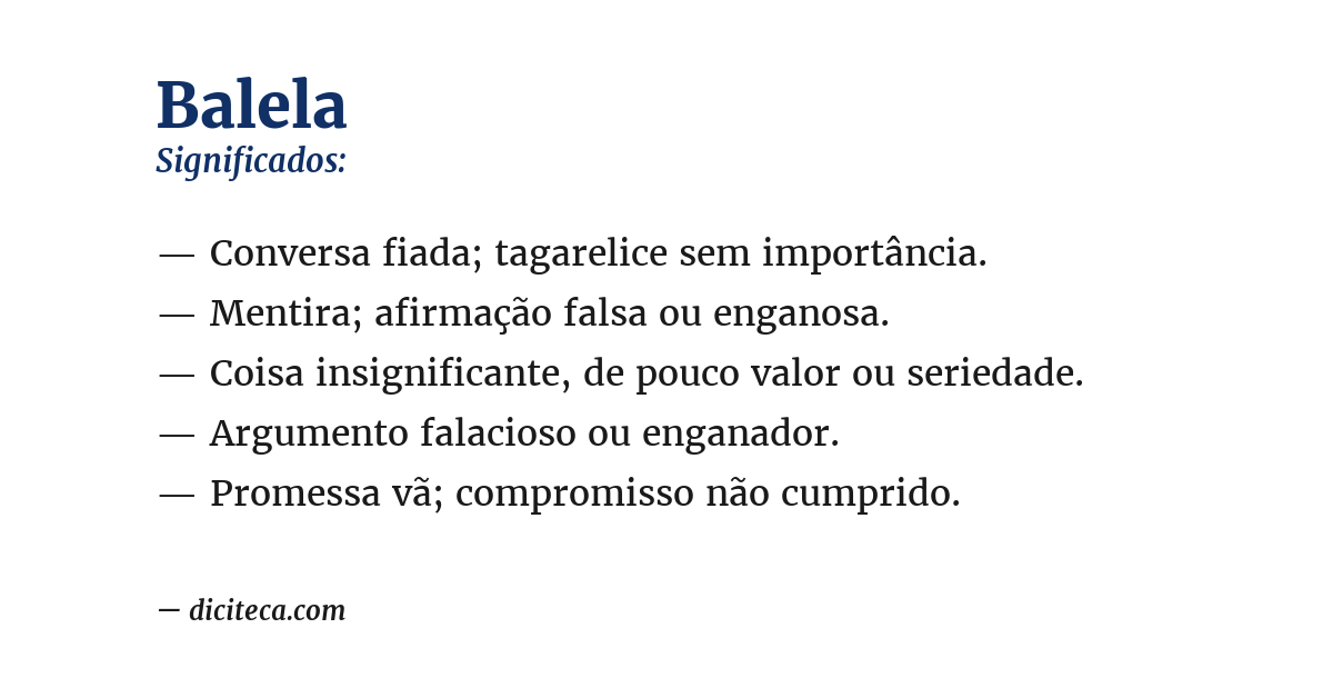 Significado de balela