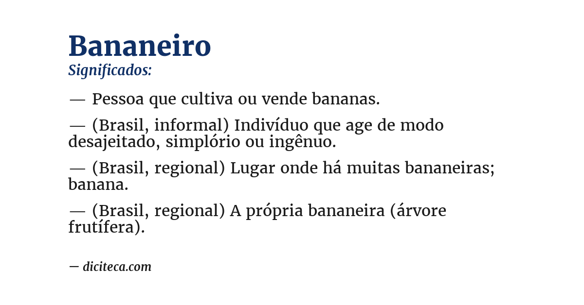 Significado de bananeiro