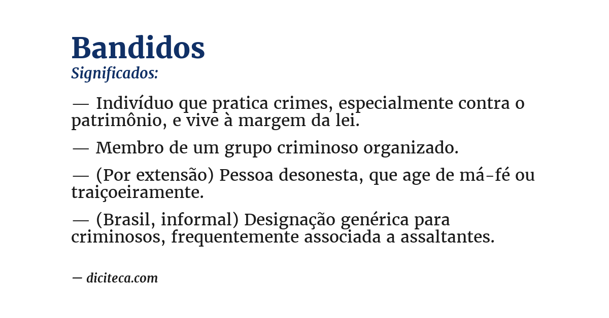 Significado de bandidos
