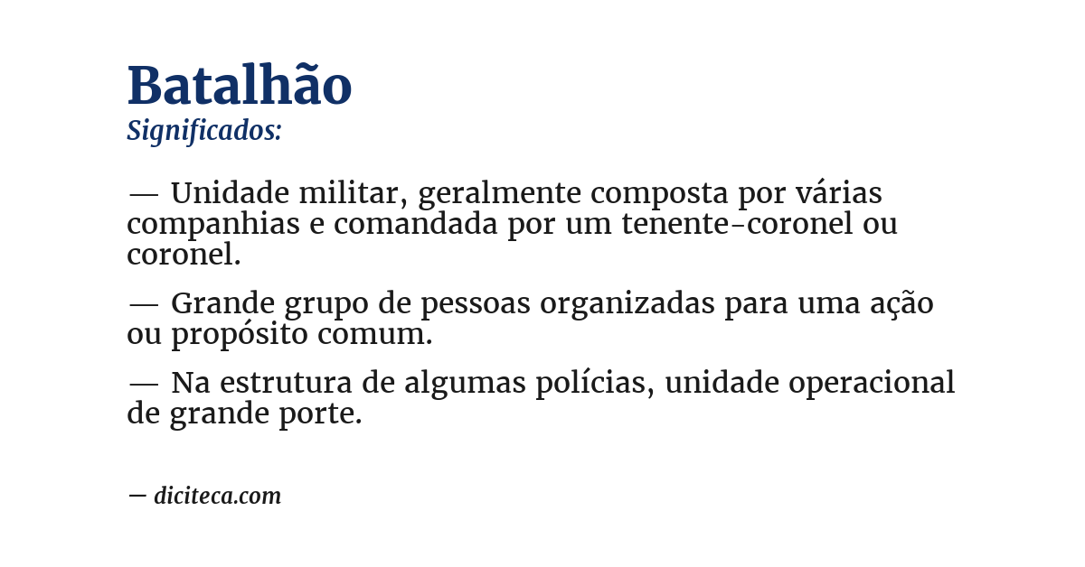 Significado de batalhão