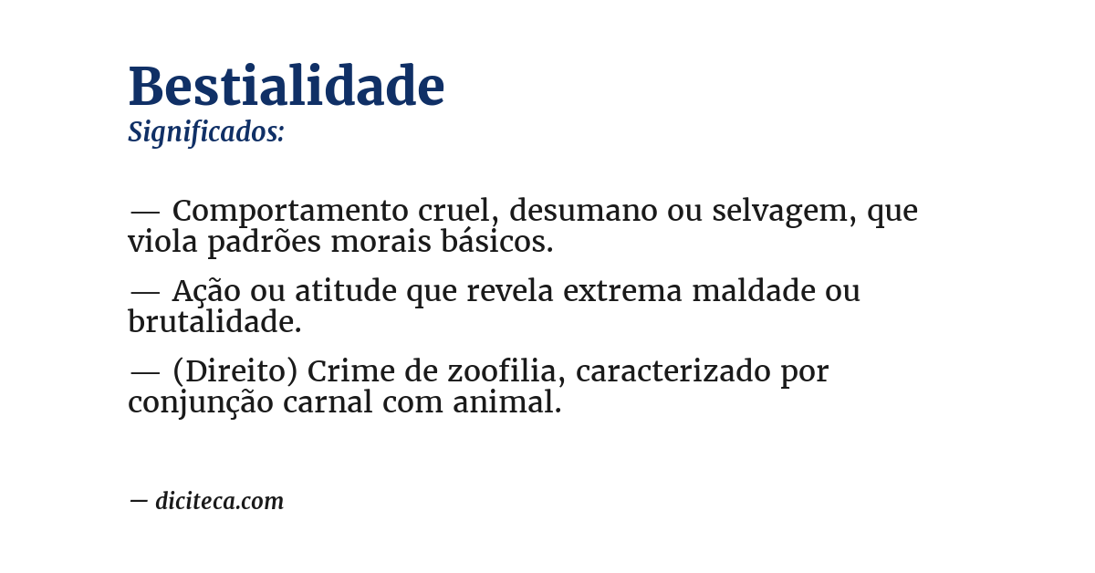 Significado de bestialidade