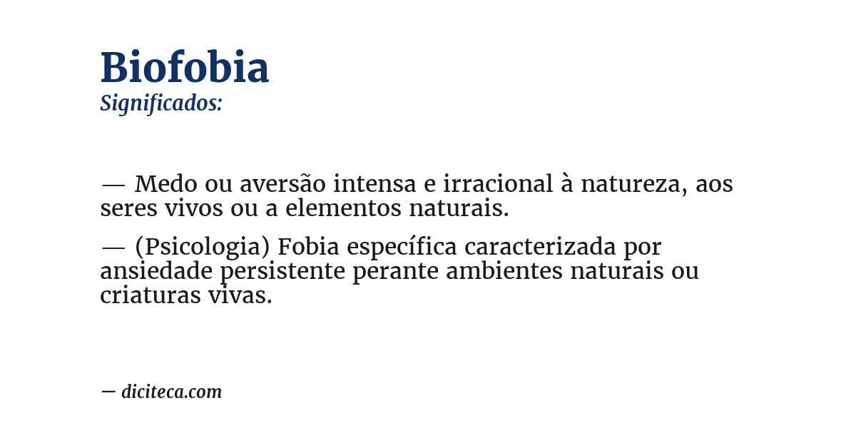 Significado de biofobia