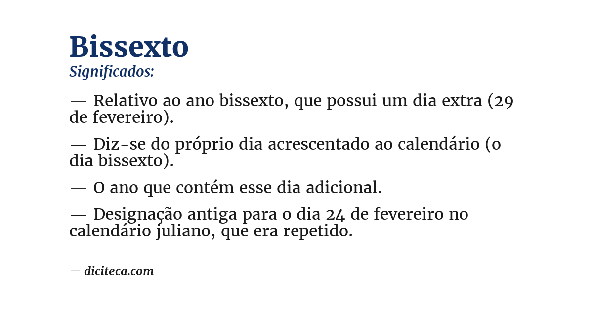 Significado de bissexto