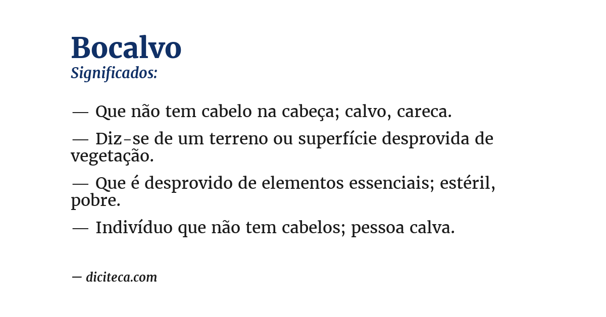 Significado de bocalvo