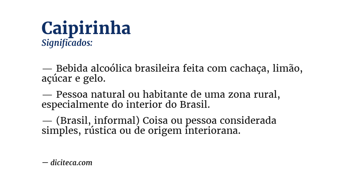 Significado de caipirinha