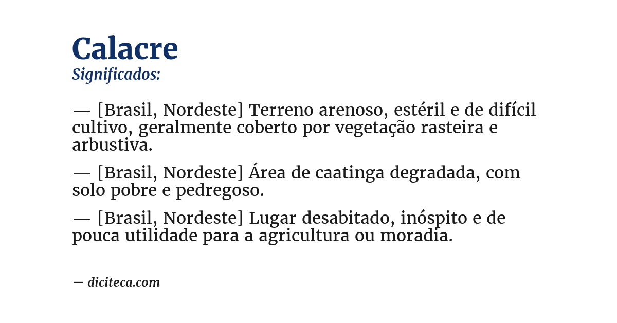 Significado de calacre