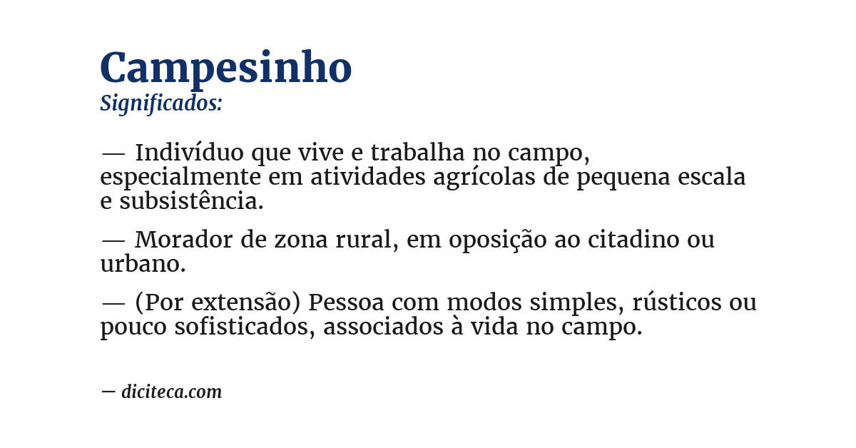 Significado de campesinho