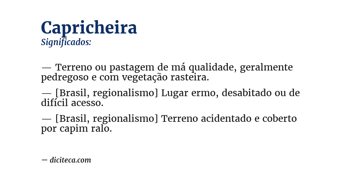 Significado de capricheira