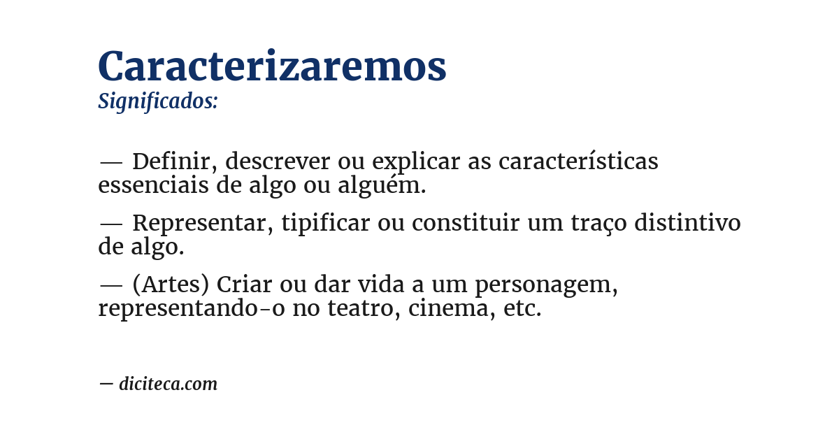 Significado de caracterizaremos