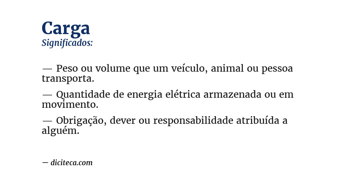 Significado de carga