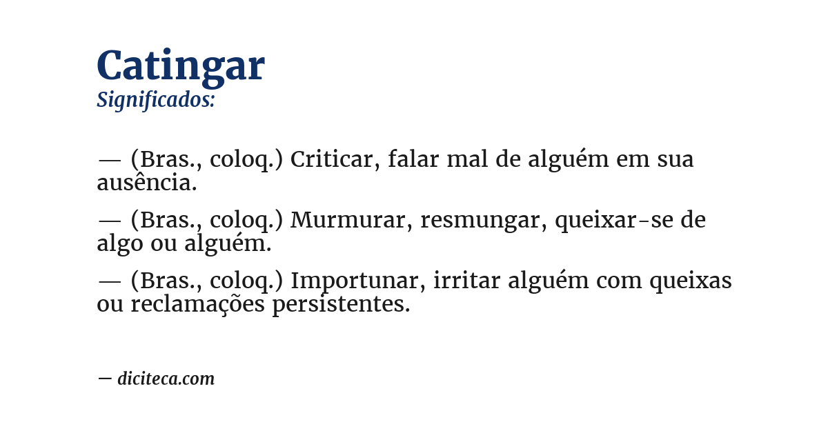 Significado de catingar