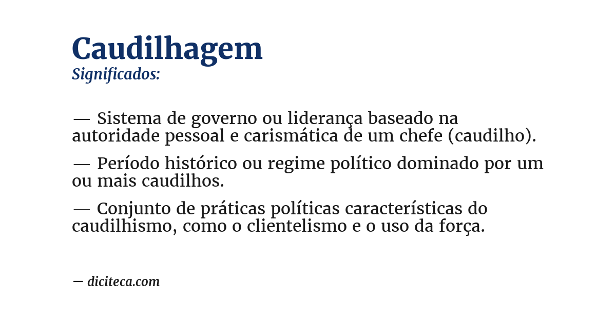 Significado de caudilhagem