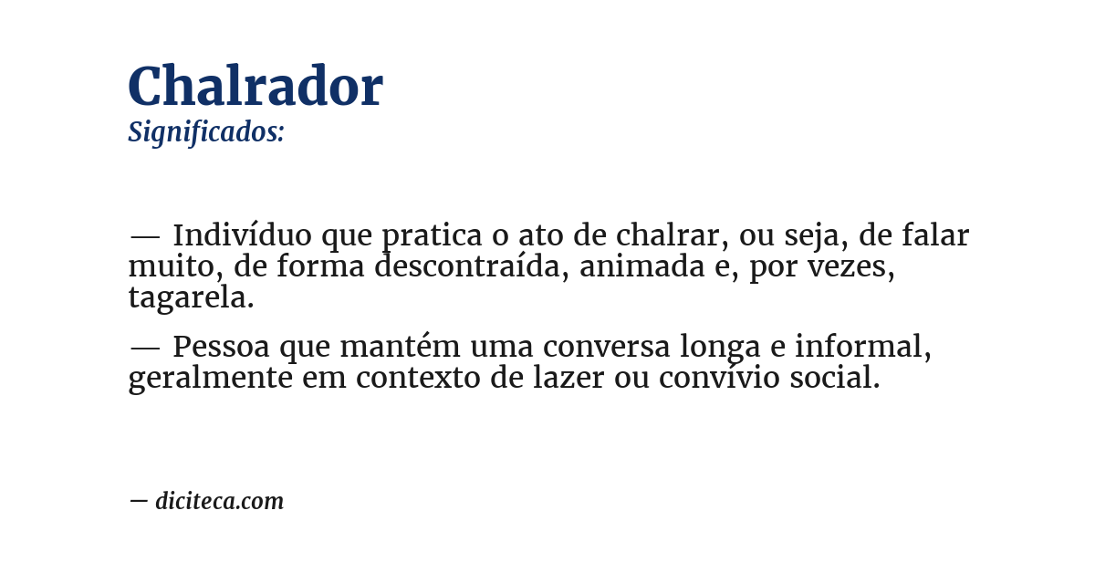 Significado de chalrador