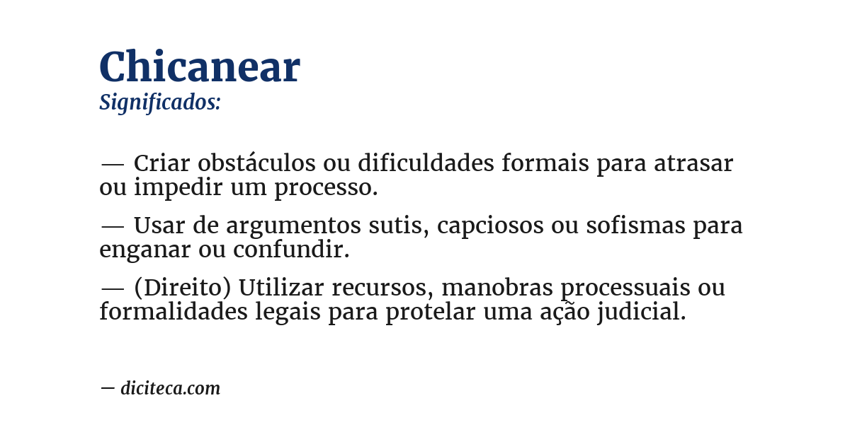 Significado de chicanear