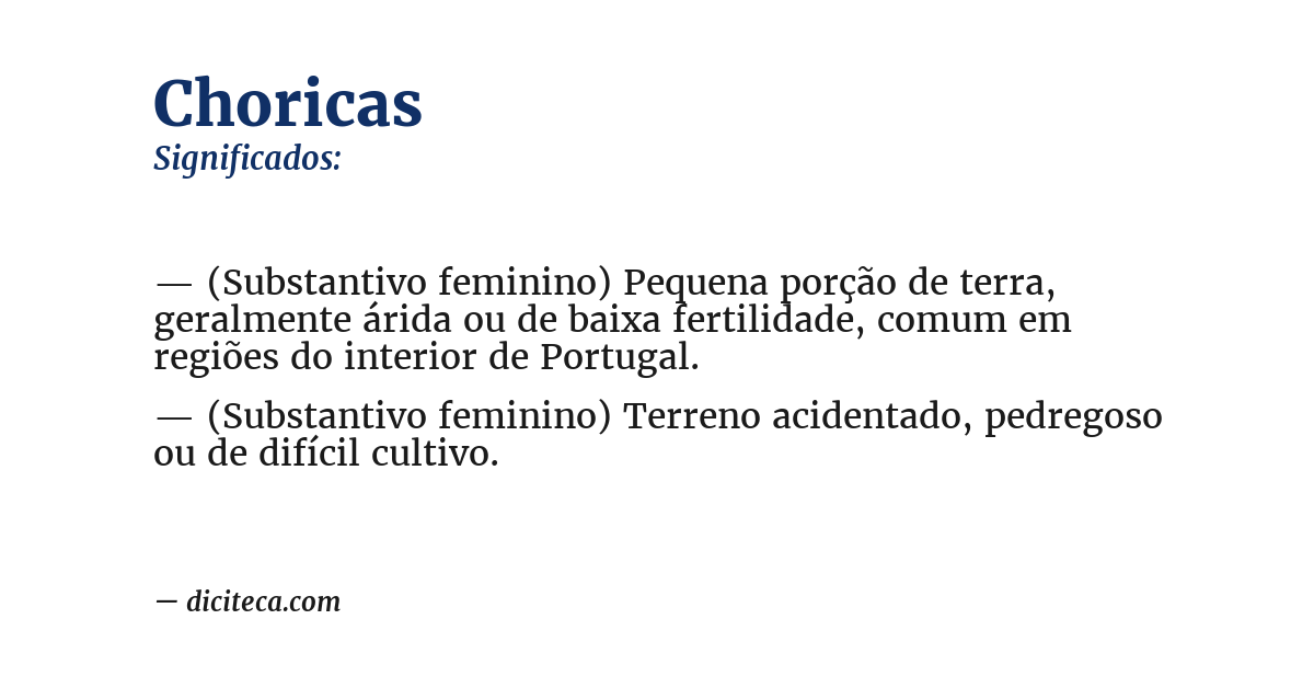 Significado de choricas