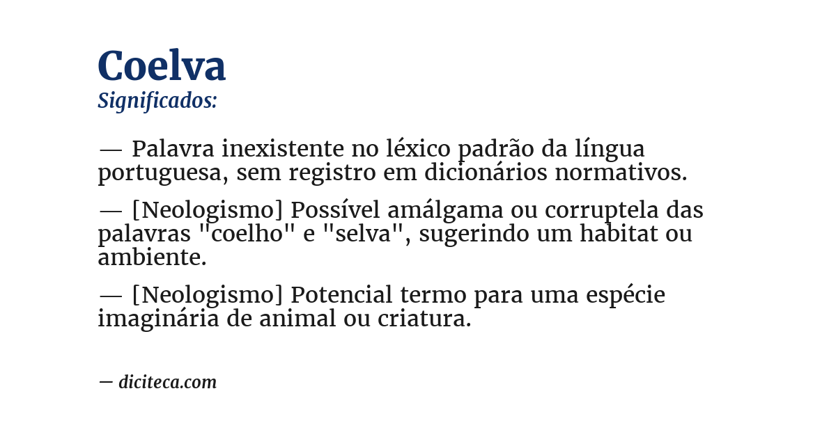 Significado de coelva