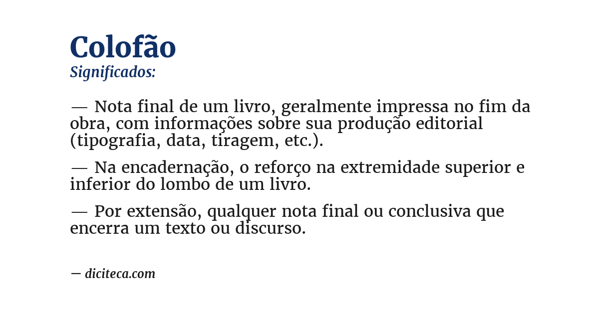 Significado de colofão