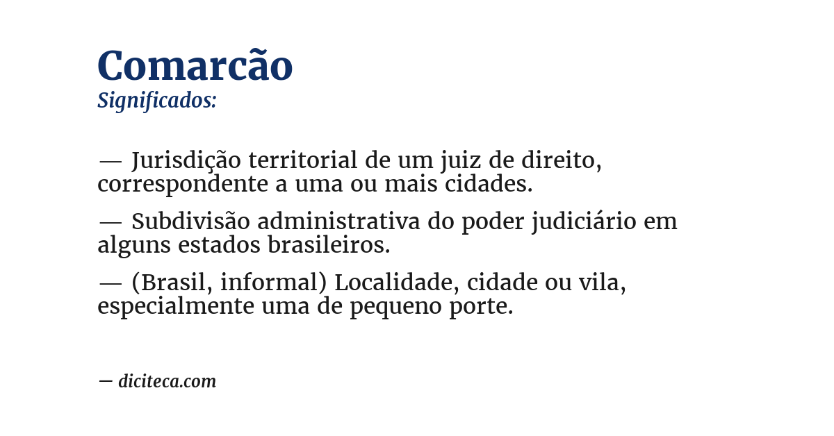 Significado de comarcão