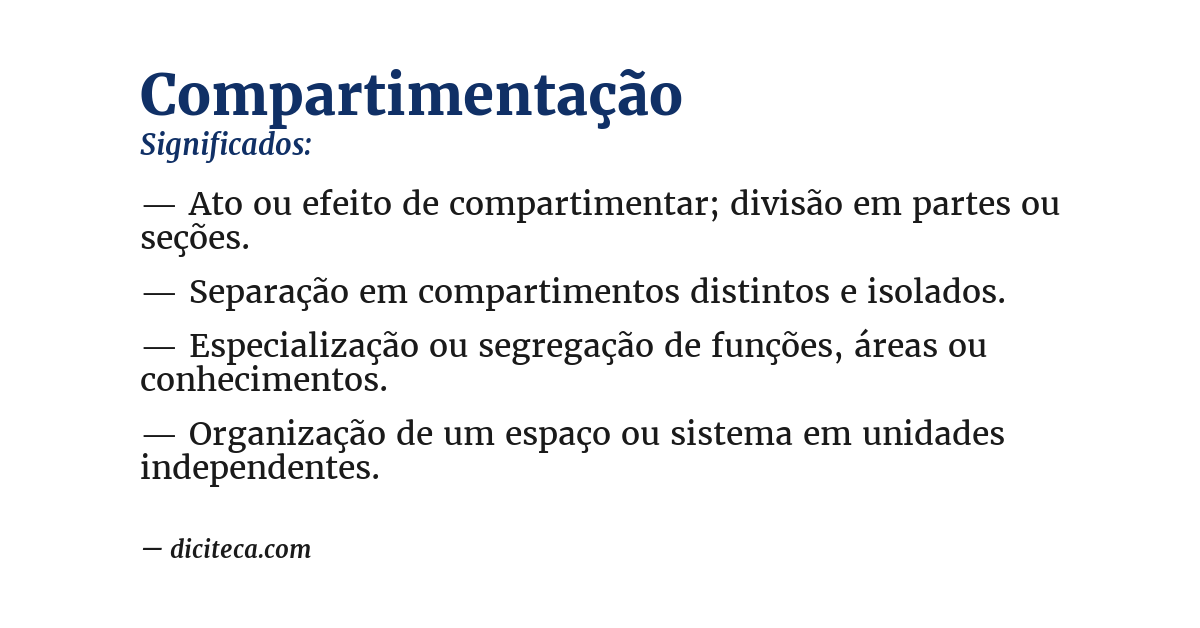 Significado de compartimentação