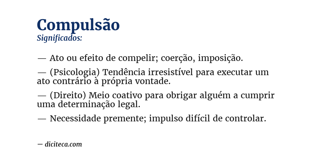 Significado de compulsão