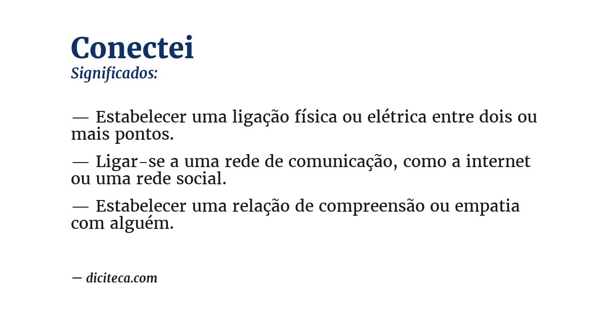 Significado de conectei