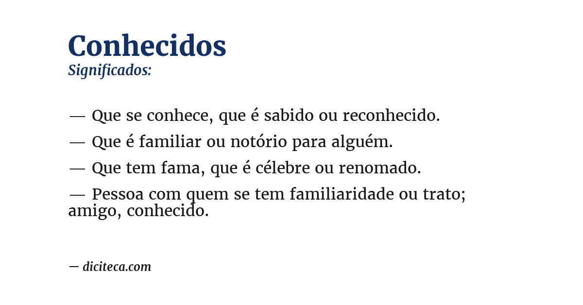 Significado de conhecidos