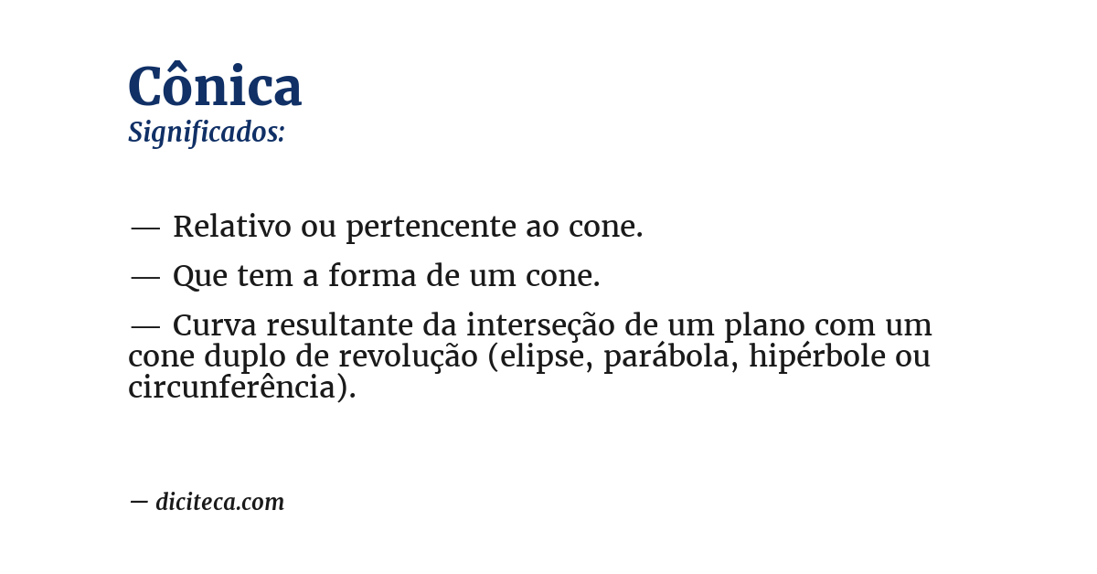Significado de cônica