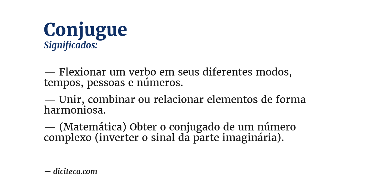 Significado de conjugue