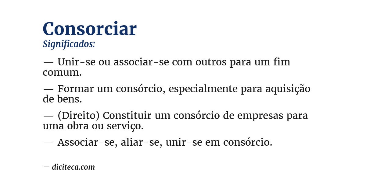 Significado de consorciar