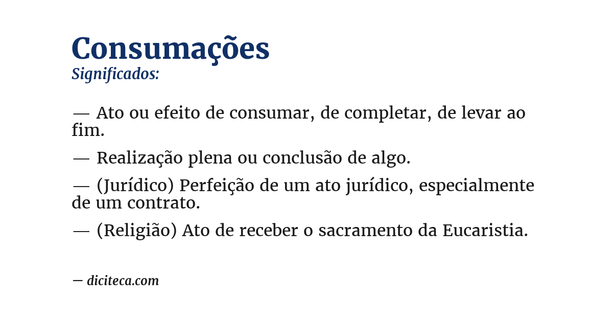 Significado de consumações