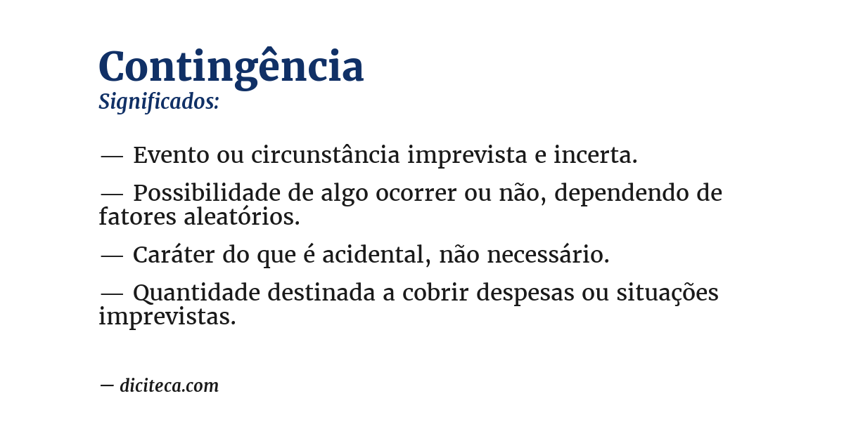 Significado de contingência