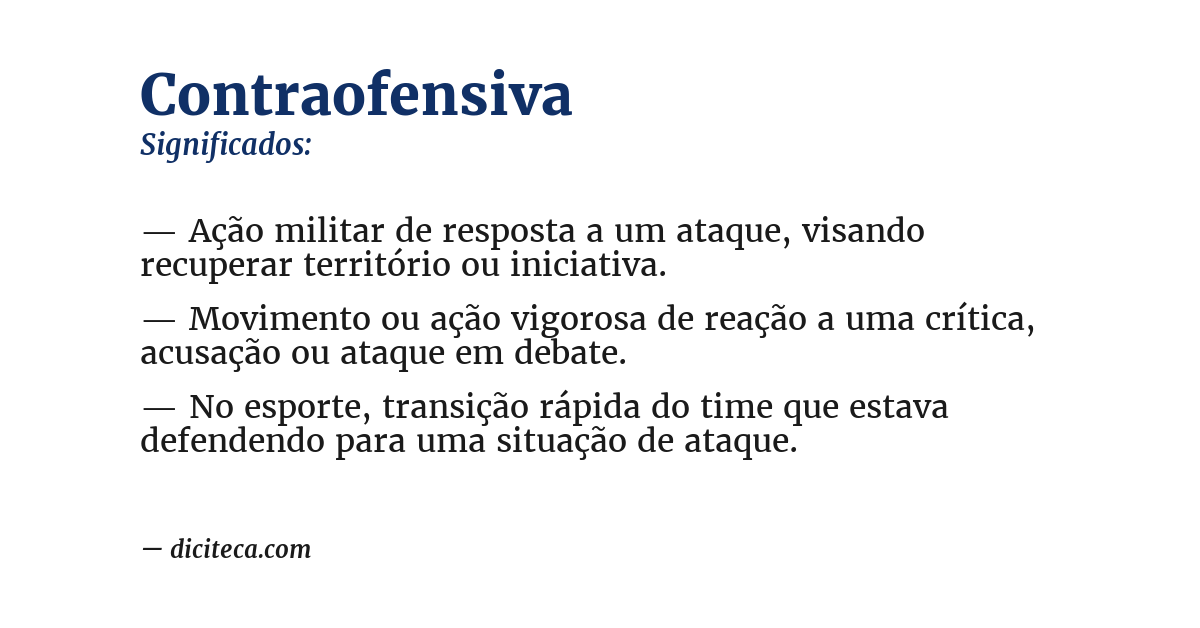Significado de contraofensiva